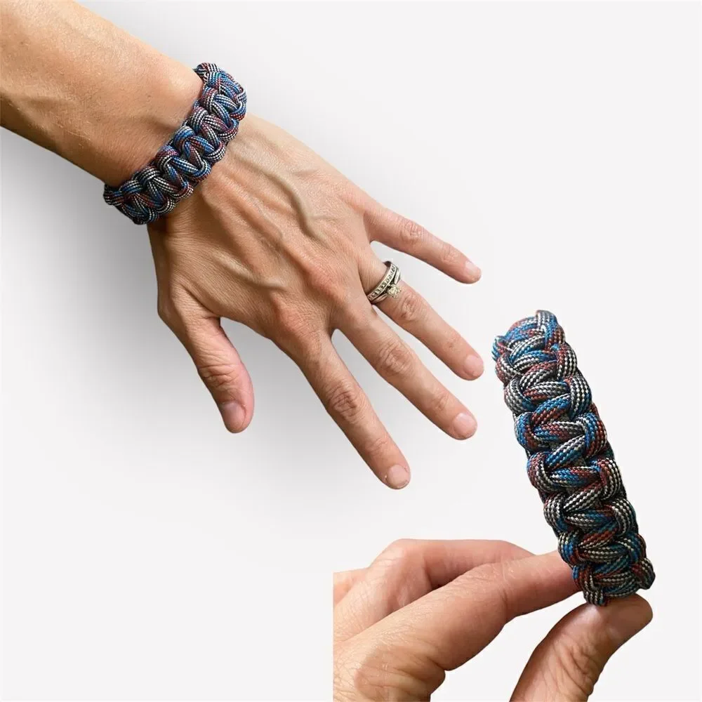 Paracord Bracelet NEW Unisex Handmade USA Red Blue Silver Black